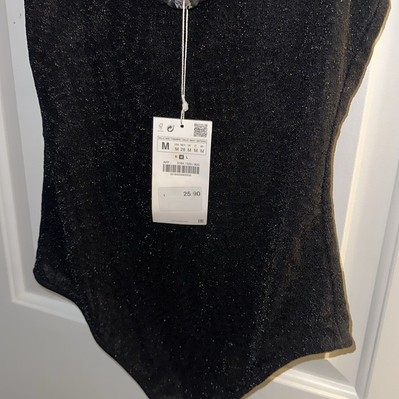 NWT Zara Sparkly Shimmer Knit Bodysuit - Picture 5 of 12